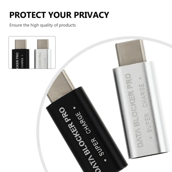 2 PCS Data Blocker USB Type-C Adapter Juice Jacking Prevention Charging Defender Female USB-C Gender Change Hacking gadget