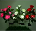 7Head LED Solar Simulation Rose lilies Flower LED Light Garden Yard Lawn Night Lamp Landscape Garden Home Decoration Flowers