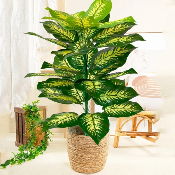 85cm 30 Leaves Tropical Artifici Plant Large Fake Palm Tree Artificial Plants Leaves Plastic Foliage for Home Garden Decoration