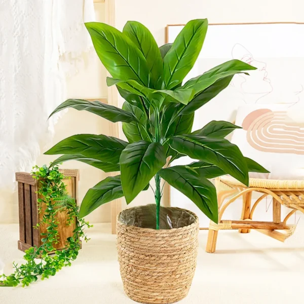 85cm 30 Leaves Tropical Artifici Plant Large Fake Palm Tree Artificial Plants Leaves Plastic Foliage for Home Garden Decoration