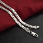 925 Sterling Silver 6mm Side Chain 8/18/20/22/24 Inch Necklace for Woman Men Fashion Wedding Engagement Jewelry Gift