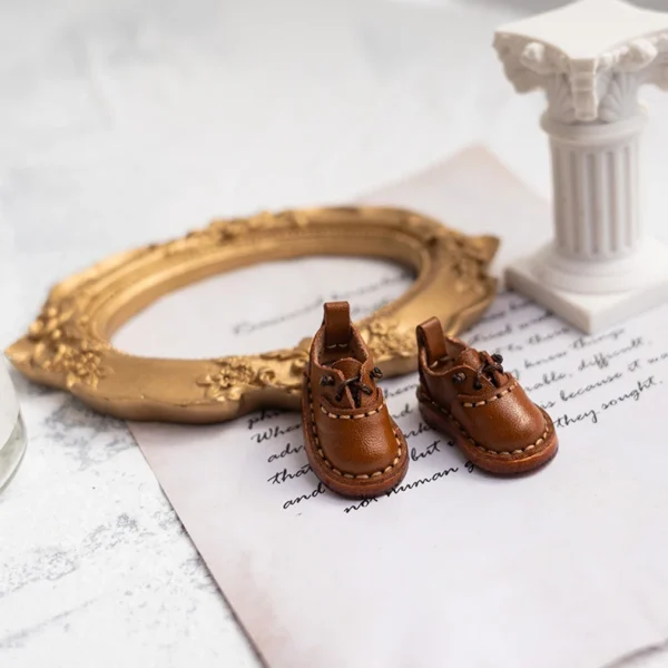 Blythe Baby Shoes Mini Toy Accessories OB22 Shoes Checker Shoes Small Cloth UFDOLL Mini Body OB24 Handmade Cowhide Shoes