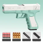 Glock Toy Pistol Soft Bullet Toy Guns M1911 Shell Ejected Foam Darts Blaster Manual Airsoft Weapon with Silencer For Kids Adults