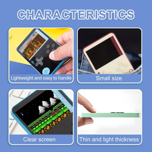 K10 Thin Handheld Game Console 2.4 Inch Screen Portable Magnetic Phone Case Children Retro Classic Game Toy Kids Christmas Gift