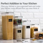 Kitchen Food Storage Containers Set, Pantry Organization and with Easy Lock Lids, 8 Pieces &Organ