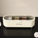 Kitchen Supplies Salt, Sugar, and Monosodium Glutamate Four-Grid Storage Integrated Light Luxury Spice Box Combination Suit