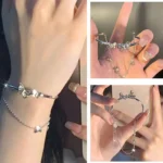 Korean Exquisite Butterfly Chain Bracelet Shiny Zirconia Flower Star Moon Pendant Adjustable Bracelets Women Elegant Jewelry