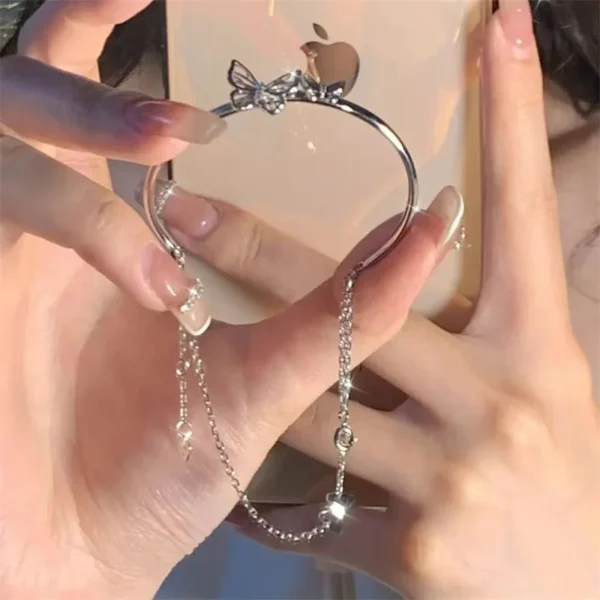Korean Exquisite Butterfly Chain Bracelet Shiny Zirconia Flower Star Moon Pendant Adjustable Bracelets Women Elegant Jewelry