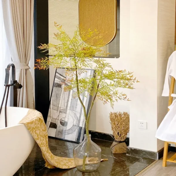 New Artificial Southern India Large Bamboo Leaf Tropical Rainforest Green Tree Garden Outdoor Living Room Bonsai Home Decoration