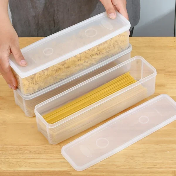 Noodle Storage Box Useful Things for Kitchen Accessory Long Noodles Crisper Box Airtight Containers for Food Item Boxes Home