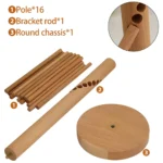 Pasta Drying Rack with 16 Suspension Rods Wooden Collapsible Spaghetti Dryer Stand Kitchen Accessories Pasta Cooking Tools